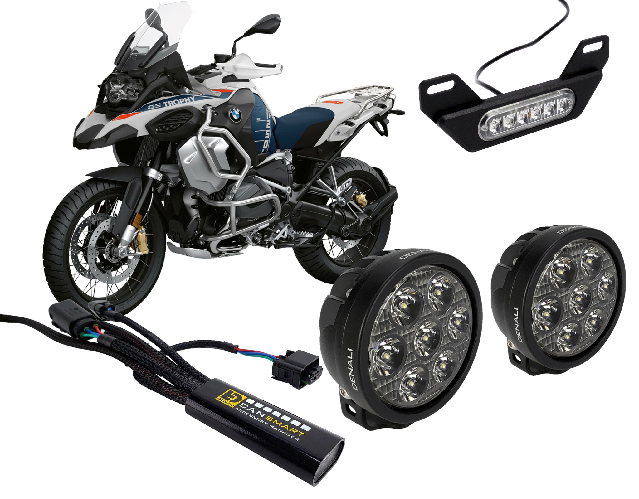 Комплект освещения DENALI D7, B6 и Cansmart™ для BMW R1250GS, GSA, RT,