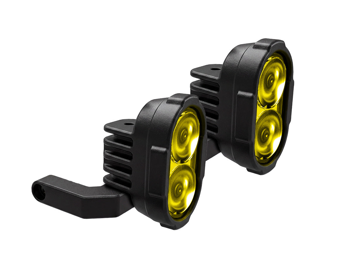 DL2 Fender-Mounted Motorcycle Driving Light Kit (Clear, Amber, or Yellow)