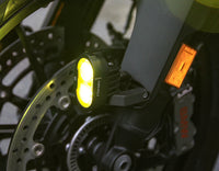 DL2 Fender-Mounted Motorcycle Driving Light Kit (Clear, Amber, or Yellow)