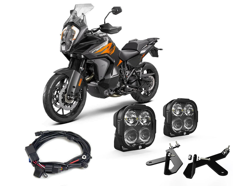 DL4 Essential -valaistuspaketti KTM 1290 Super Adventure R -mallille '21-'26 ja 1290 Super Adventure S -mallille '21-'24