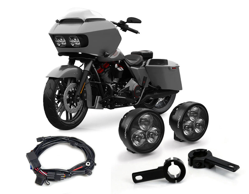 D3 Essential -valaistuspaketti moottorinsuojakiinnikkeillä Harley-Davidson-moottoripyörille '11-'26