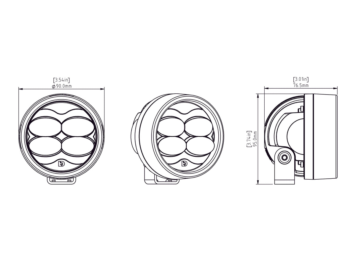 Pod fendinebbia a LED D3 con tecnologia DataDim™