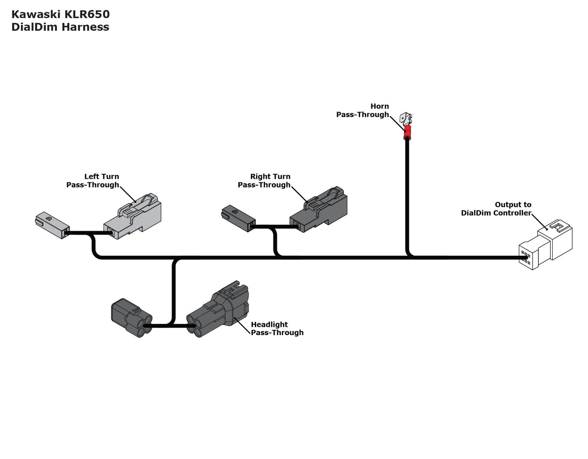 Plug-&-Play DialDim ledningsadapter for Kawasaki KLR 650