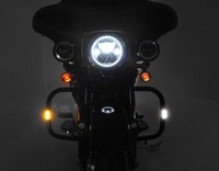 T3 Switchback LED-richtingaanwijzer vooraan met V-Twin motorbeschermingssteun