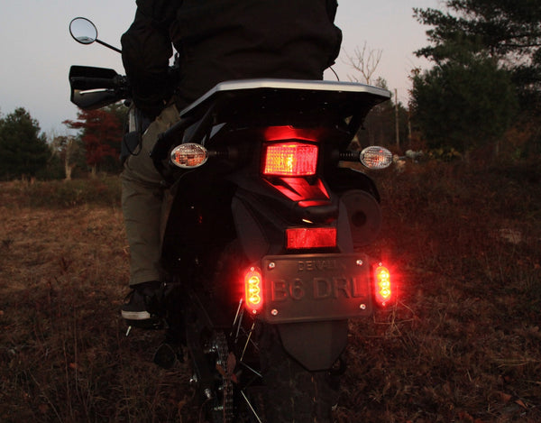 Plug-&-Play Rear T3 Turn Signal License Plate Kit for Kawasaki KLR650